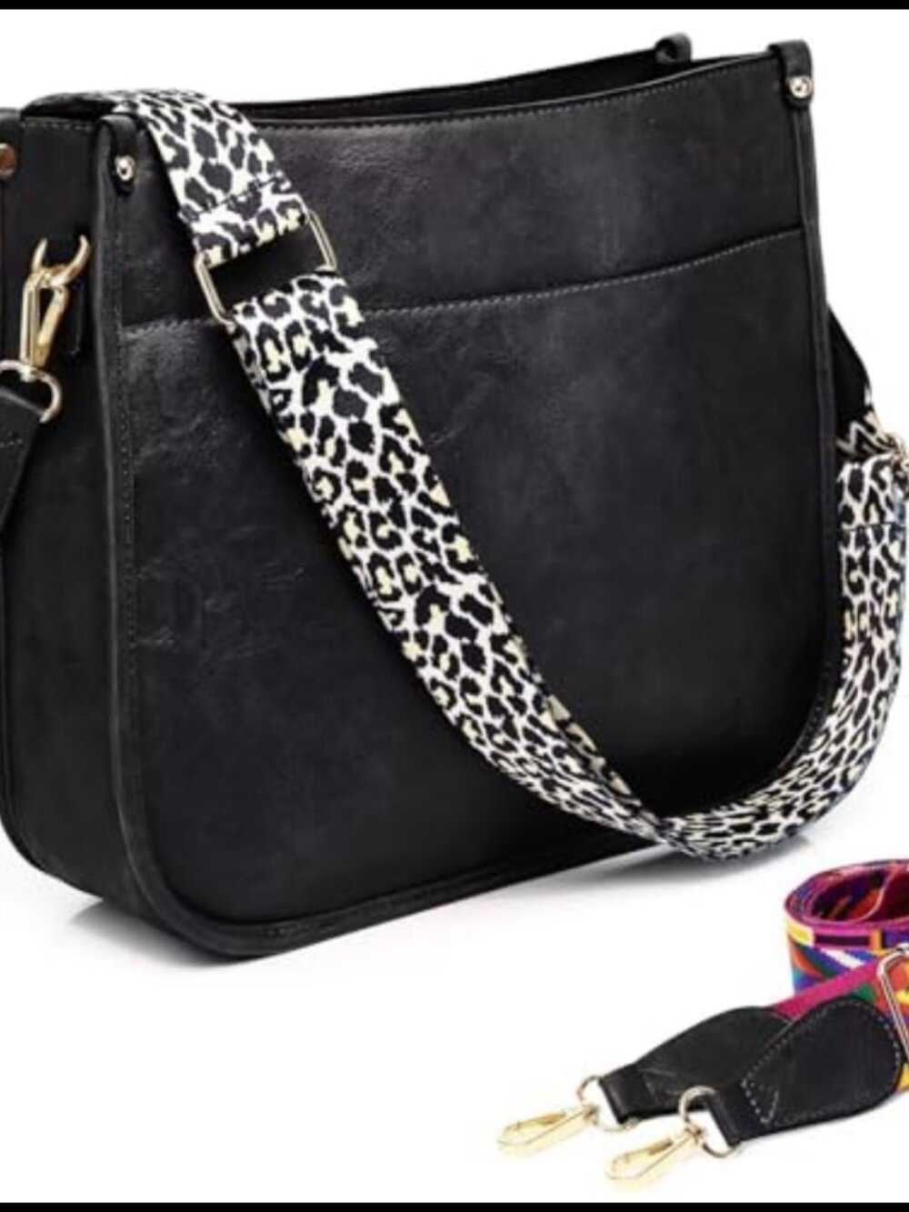 Vegan Leather Crossbody Bag Hobo Shoulder Purse Adjustable Strap